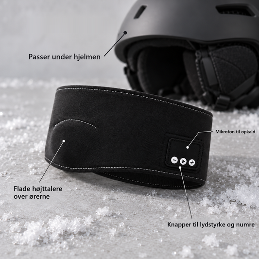 Soldahl Bluetooth-pandebånd med flade højttalere og mikrofon til skihjelmen