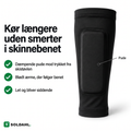 Kør længere uden ømme skinneben, sort Støvlero med dæmpende pude