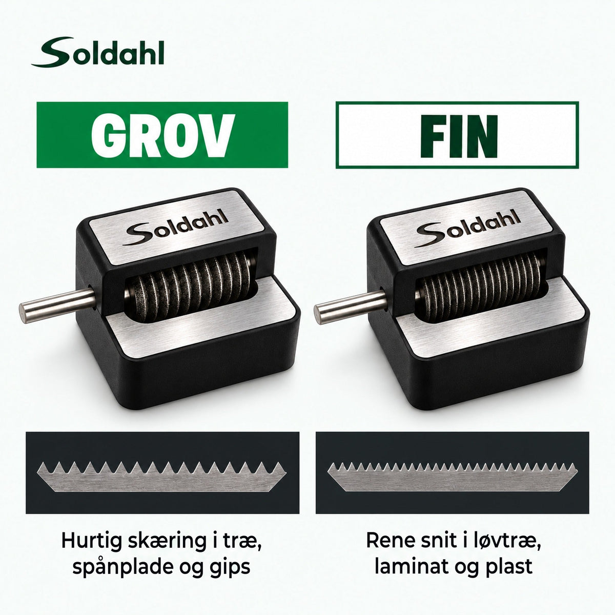 Bladvass GROV og FIN tandprofil
