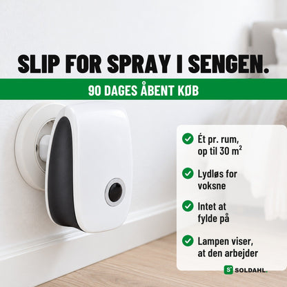 Slip for at spraye i sengen, Tystvakt i stikkontakten, 90 dages åbent køb