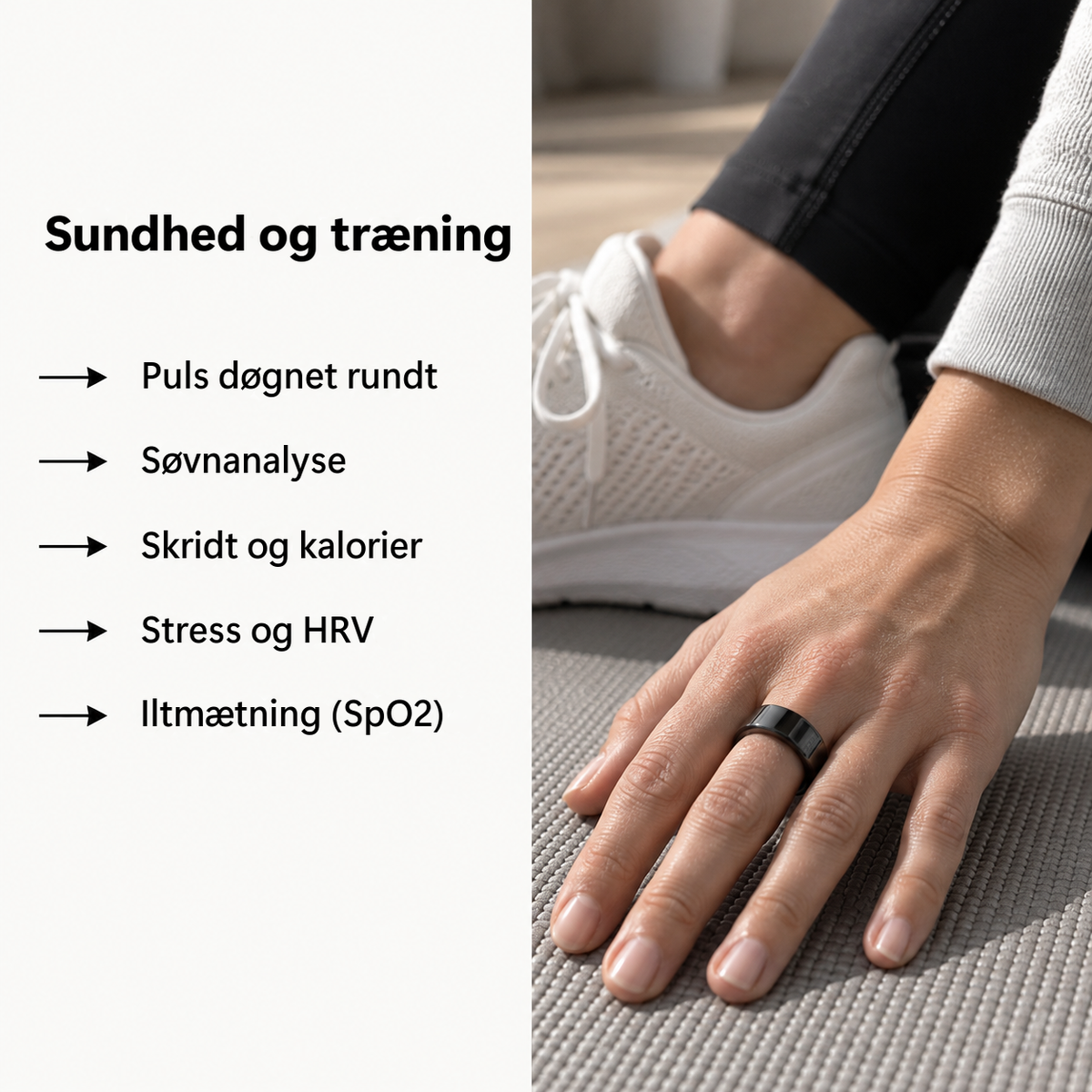 Smart ring måler puls, søvn, skridt og HRV