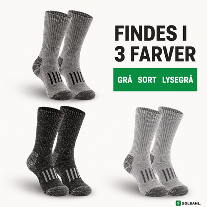 Arbejdsstrømper i tre farver: grå, sort og lysegrå