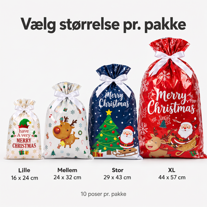 Størrelser lille 16x24, mellem 24x32, stor 29x43 og XL 44x57 cm