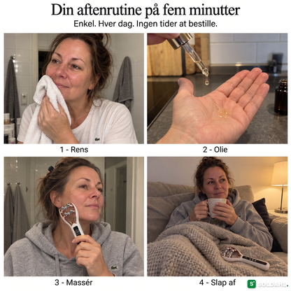 Aftenrutine i fire trin med Kæbero: rens, olie, massér, slap af
