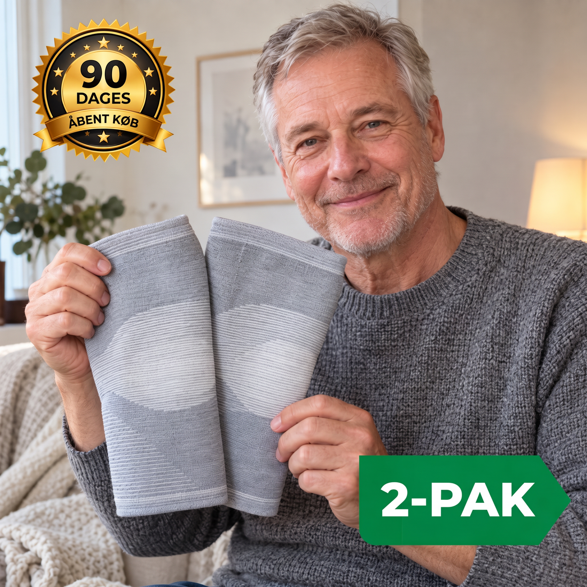Soldahl Ledkraft, kompressionsbandager til knæ, par