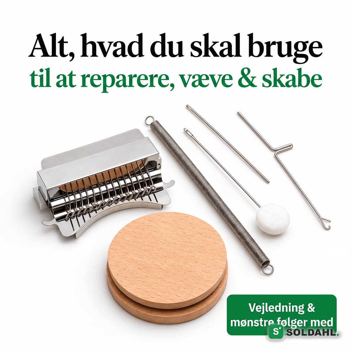 Soldahl Minivævramme komplet kit med vævramme, fjeder, trænål og træskiver