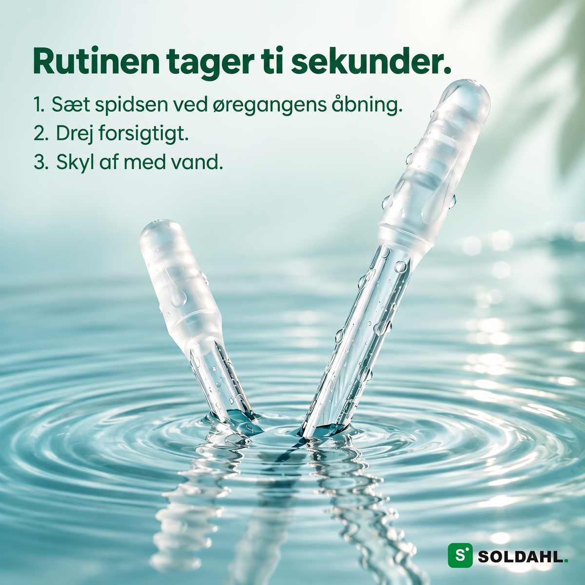 Rutinen tager ti sekunder: to pinde i vand med tre korte trin på dansk