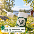 Pelsfri-dåse med måleske på en sommereng, tidsbegrænset tilbud
