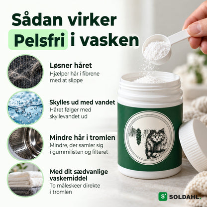 Sådan virker Pelsfri i vasken: løsner håret, og det skylles ud med vandet