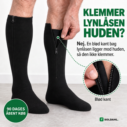 En blød kant bag lynlåsen, så den ikke klemmer huden