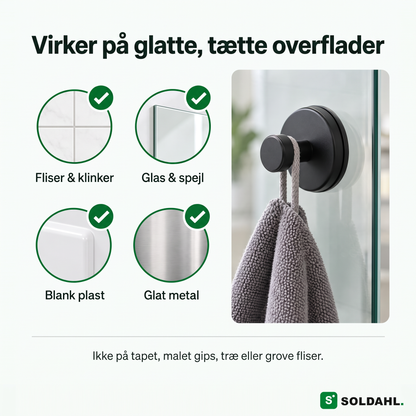 Kvarsitt virker på glatte, tætte overflader som fliser, glas og spejl