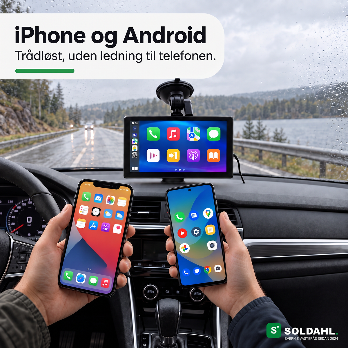 Vejro på forruden fungerer trådløst med både iPhone og Android