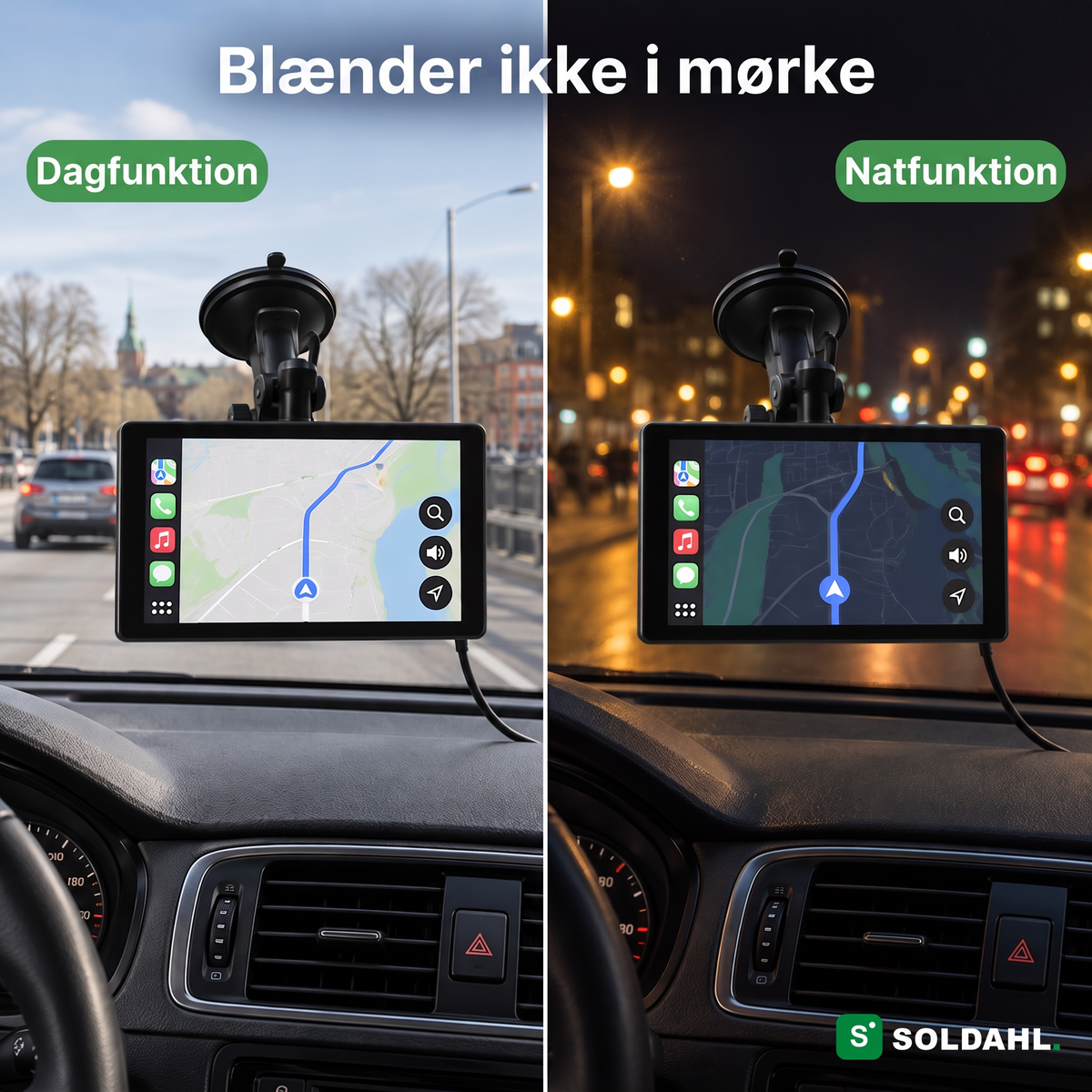 Vejro i dagtilstand og nattilstand, skærmen blænder ikke i mørke